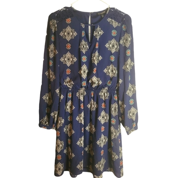 Express Dresses & Skirts - Express blue long sleeve pattern dress small